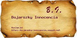 Bojarszky Innocencia névjegykártya